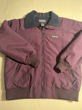 Vintage Lands End Squall Jacket Womens Small Burgundy Fleece Lined USA 90s